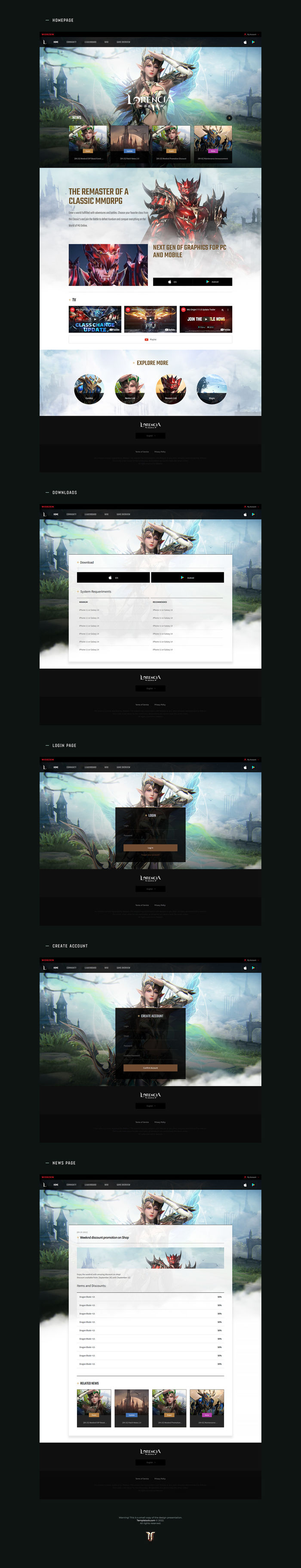 Lorencia Mobile Game Website Template