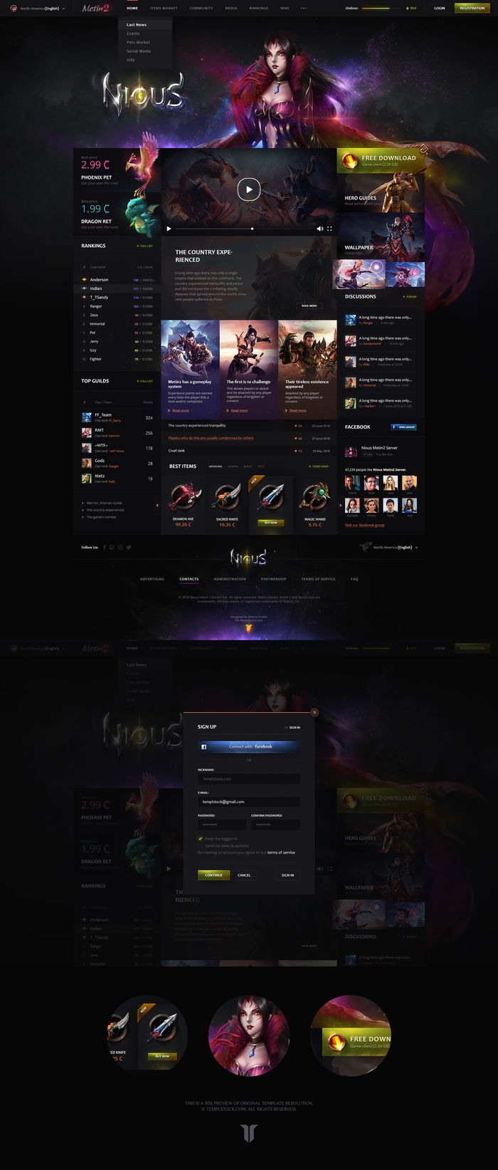 Metin2 NiouS Game Website Template