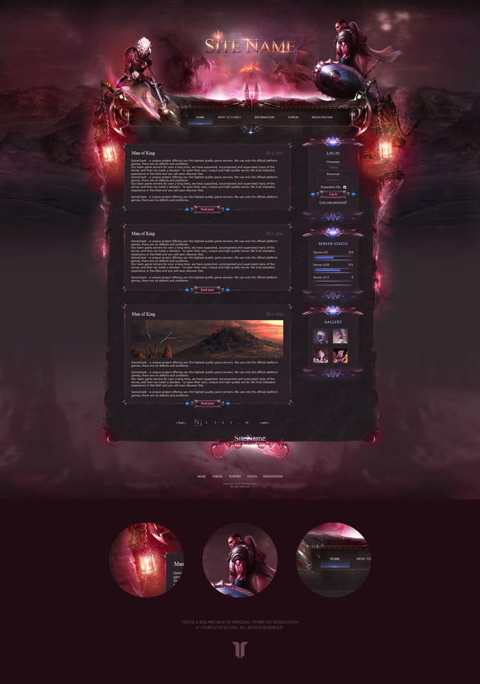 Almost free! Nightwish Game Website PSD + HTML Template