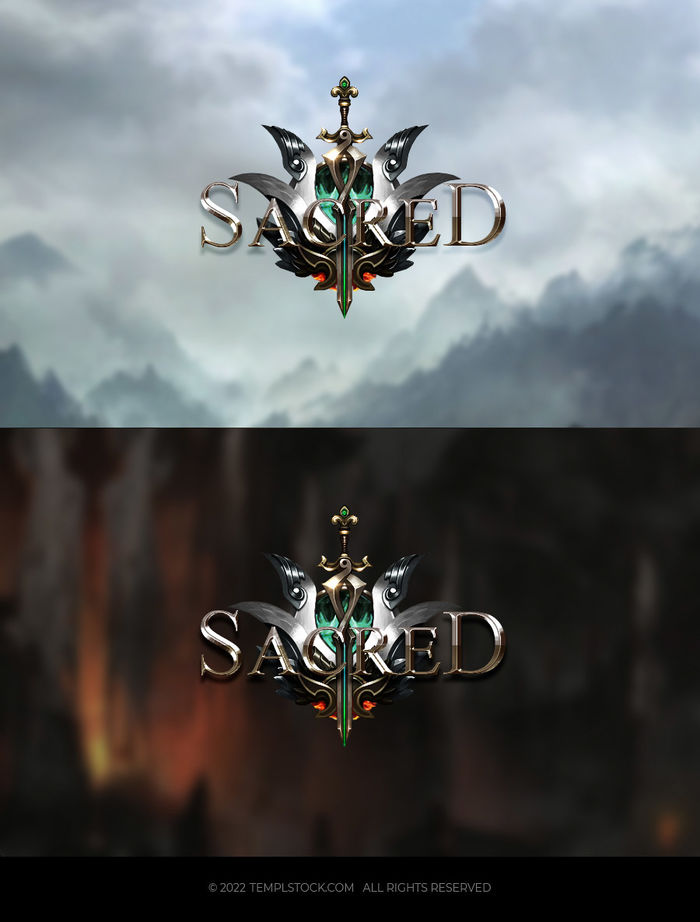Sacred Game Editable PSD Logo