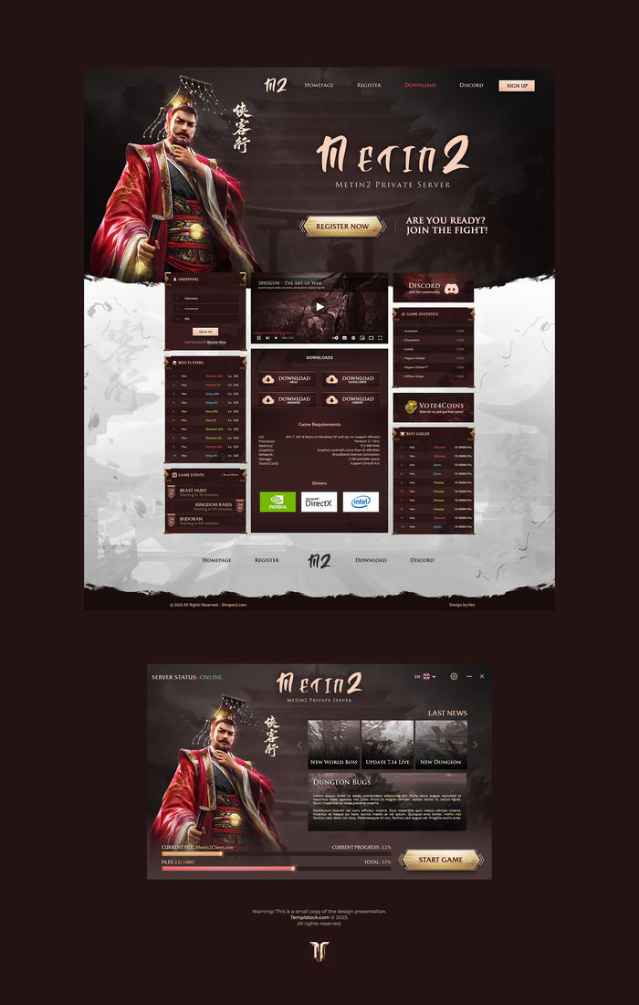 Shogun Metin2 Game Website Template